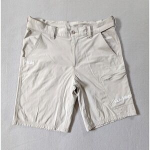 Huk Fishing Shorts Mens Large Gray Performance Fabric Outdoor Cargo Pocket